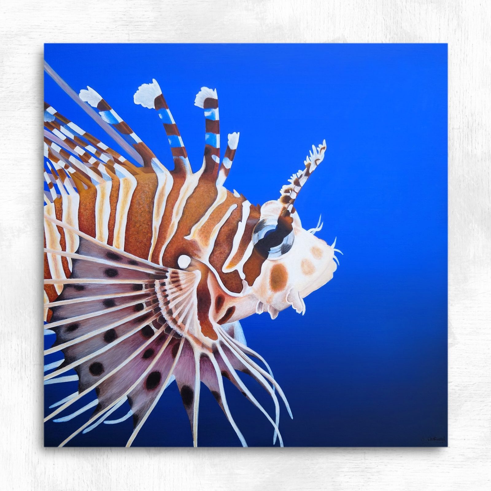 Tableau poisson exotique racasse volante – peinture récif corallien "Liberté"