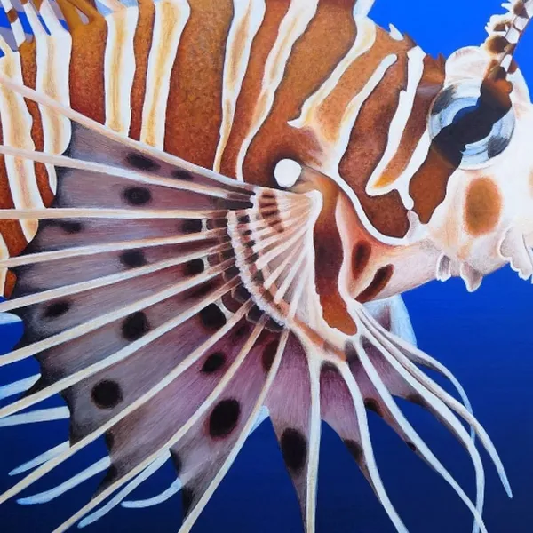 Tableau poisson exotique racasse volante – peinture récif corallien "Liberté" – vue 6