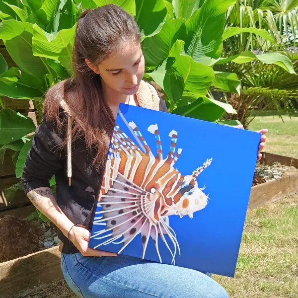 Tableau poisson exotique racasse volante – peinture récif corallien "Liberté" – vue 3