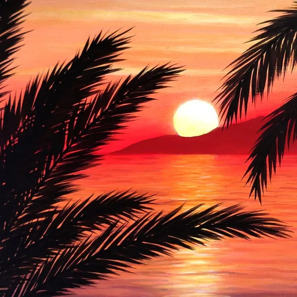 Tableau coucher de soleil océan tropical - paysage marin "Souvenir des îles" – view 7