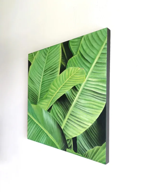 Tableau feuilles de bananier tropical - peinture jungle végétale "Bananier" – vue 4