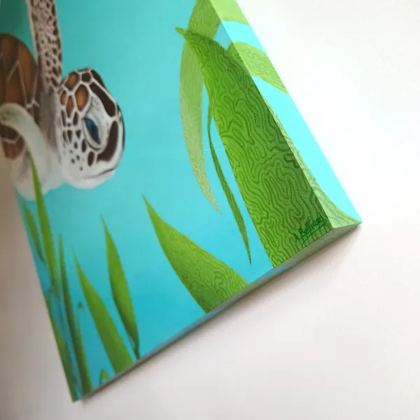Tableau tortue de mer océan tropical - peinture marine "Moana" – vue 4