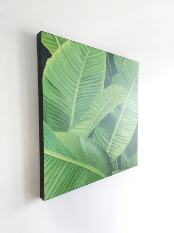 Tableau feuilles de bananier tropical - peinture jungle végétale "Bananier" – vue 7