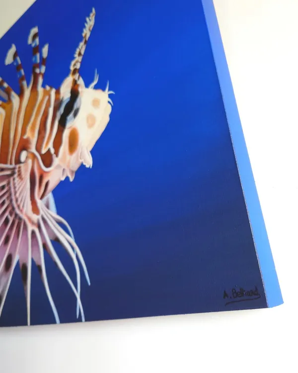 Tableau poisson exotique racasse volante – peinture récif corallien "Liberté" – vue 7