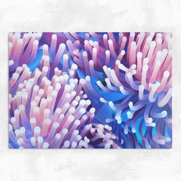 Tableau anémones de mer - peinture océan tropical "Vision sous-marine"
