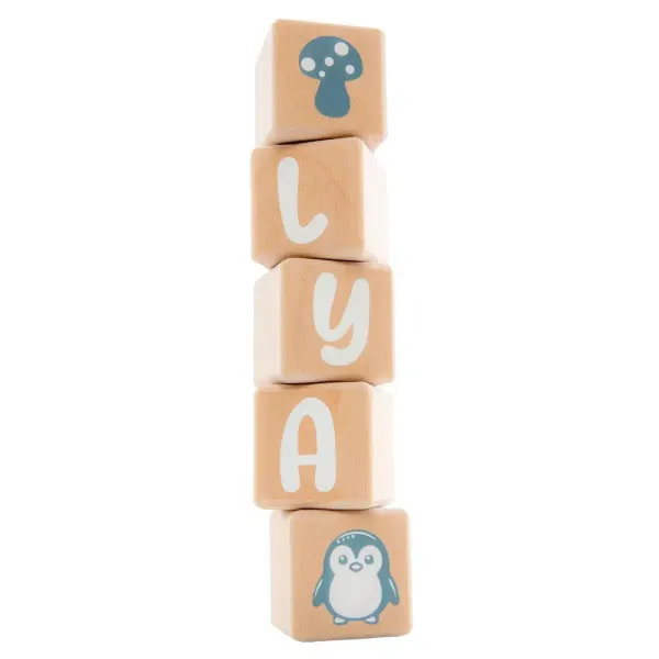 5 Cubes en Bois de 5cm x 5cm + 66 Stickers blancs – view 4