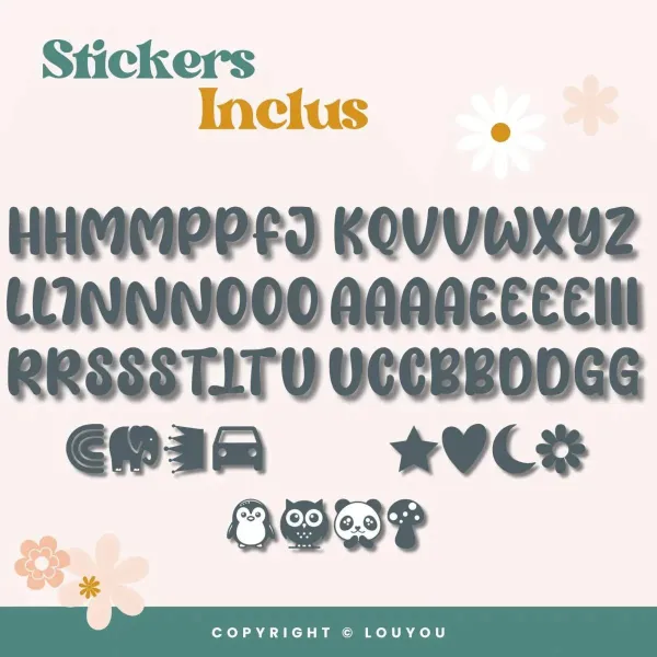 5 Cubes en Bois de 5cm x 5cm + 66 Stickers gris – view 5