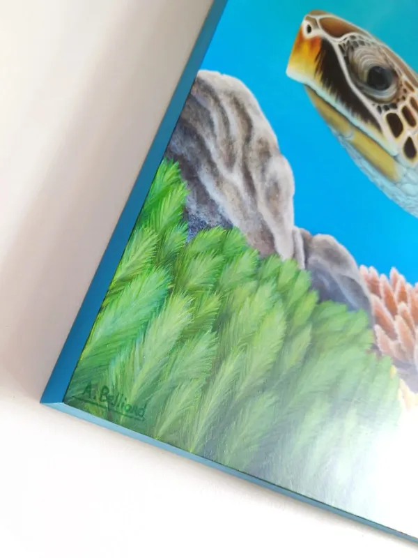 Tableau tortue de mer - peinture océan tropical "Sagesse océanique" – vue 6