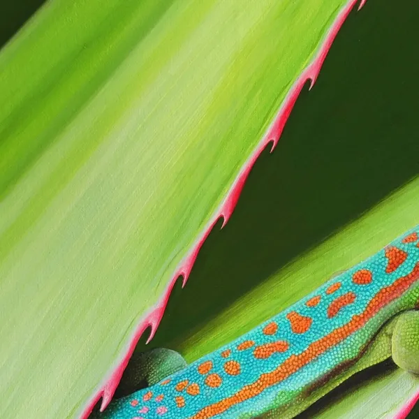 Tableau gecko de l’île Maurice - peinture animal tropical "Maurice" – vue 7