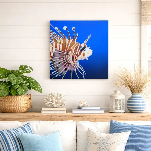 Tableau poisson exotique racasse volante – peinture récif corallien "Liberté" – vue 2