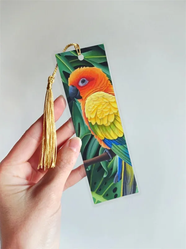 Marque-page conures soleil dans la jungle tropicale – vue 3