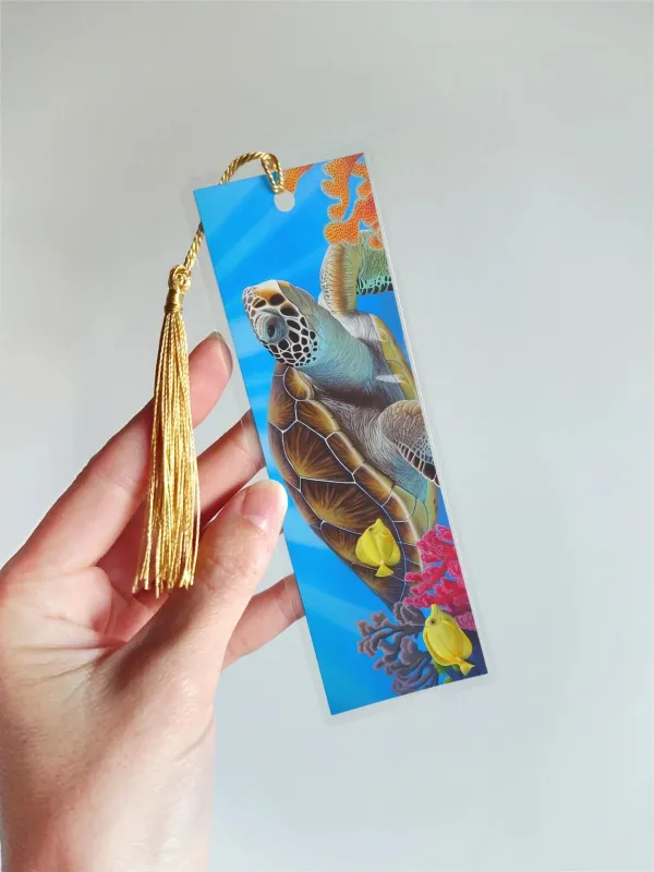 Marque-page tortue de mer et poissons du récif – view 3