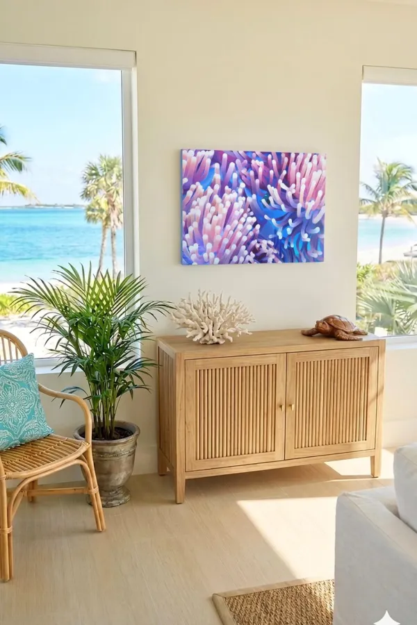 Tableau anémones de mer - peinture océan tropical "Vision sous-marine" – view 2