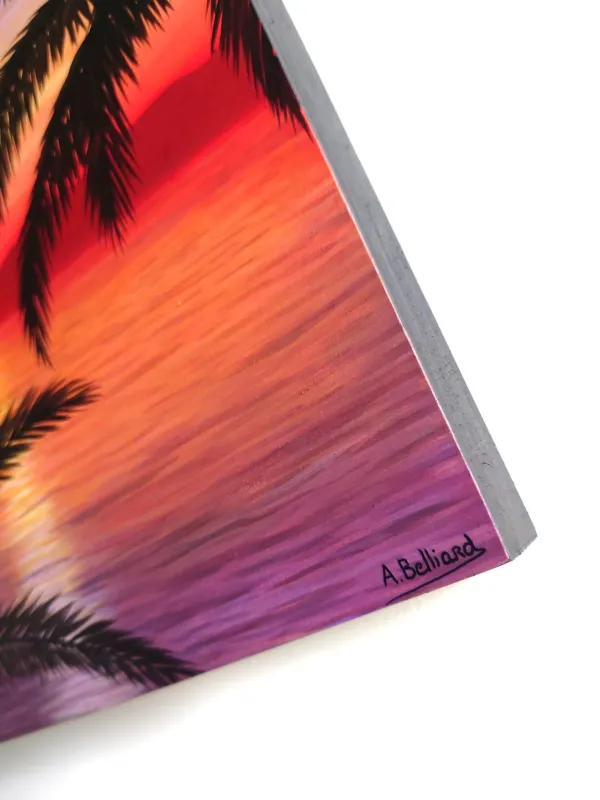 Tableau coucher de soleil océan tropical - paysage marin "Souvenir des îles" – view 4
