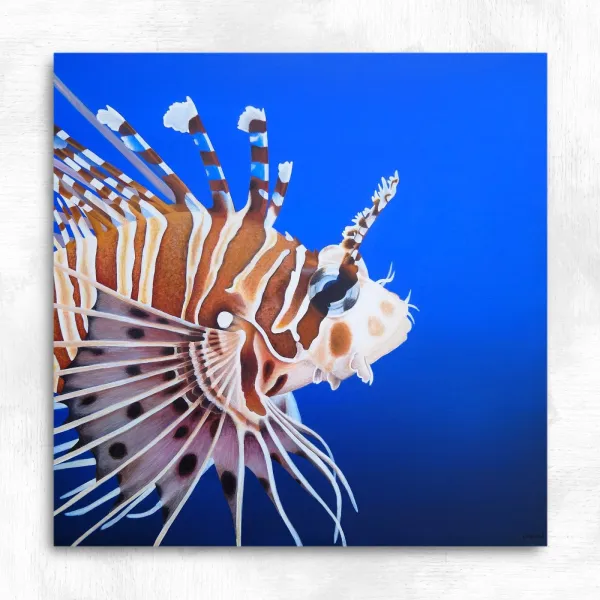 Tableau poisson exotique racasse volante – peinture récif corallien "Liberté"