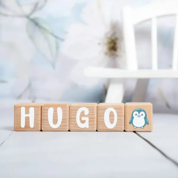 5 Cubes en Bois de 5cm x 5cm + 66 Stickers blancs