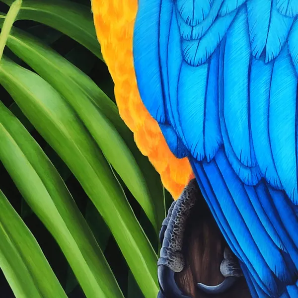 Tableau perroquet ara tropical - peinture jungle exotique "Écho de liberté" – view 7