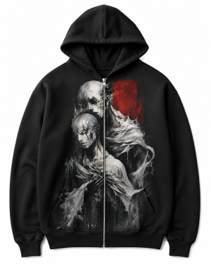 SHADOW ZIP HOODIE — BLACK